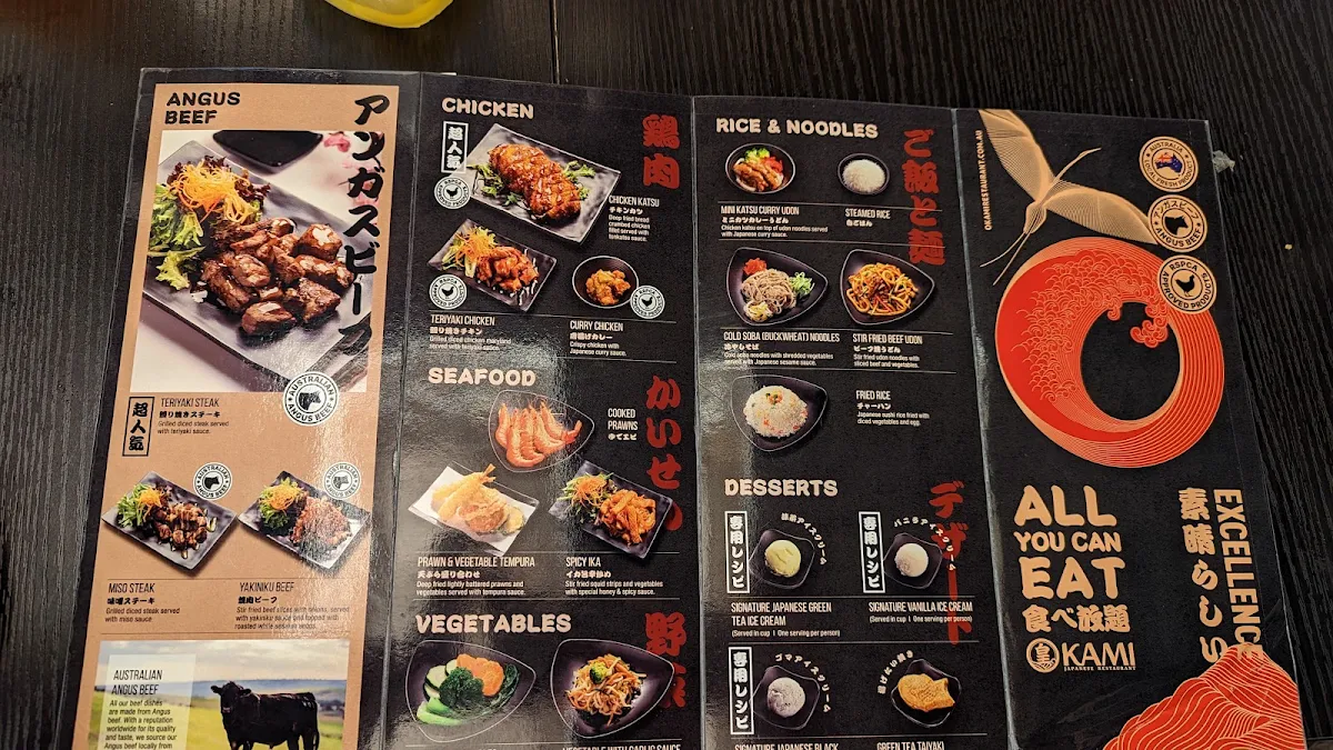 Menu, Okami Japanese Restaurant