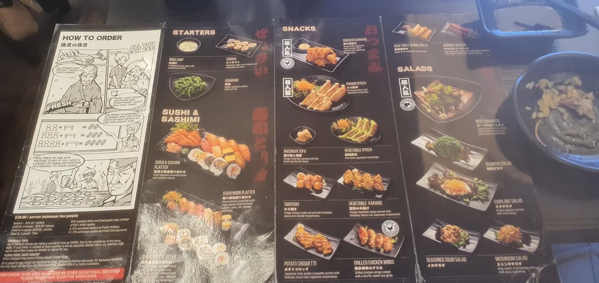 Menu, Okami Japanese Restaurant