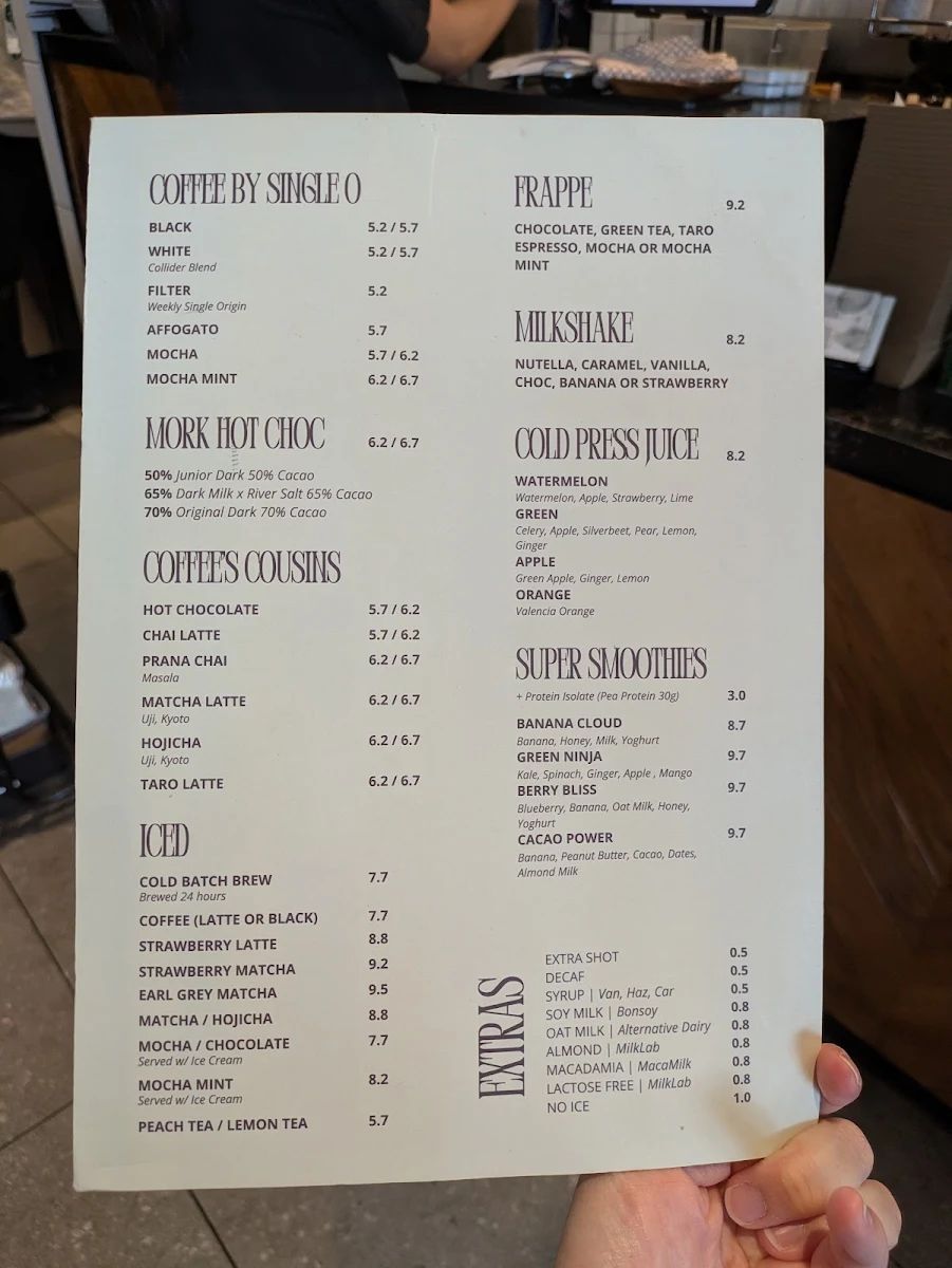 Menu, MAISON COFFEE