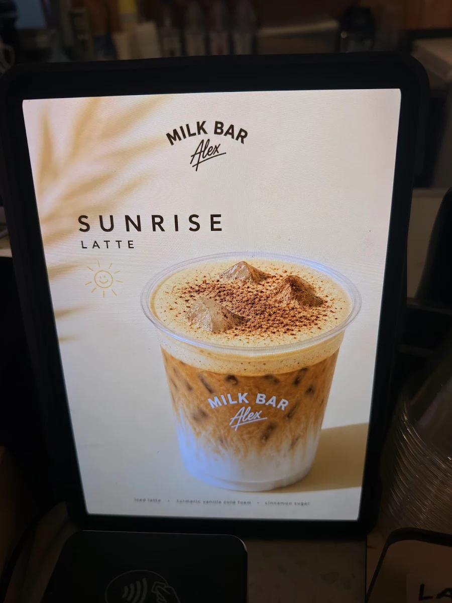 Menu, Milk Bar Alex