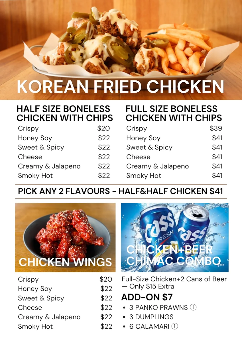 Menu, Young's Table