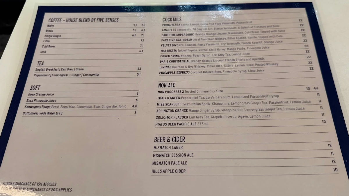 Menu, Part Time Lover