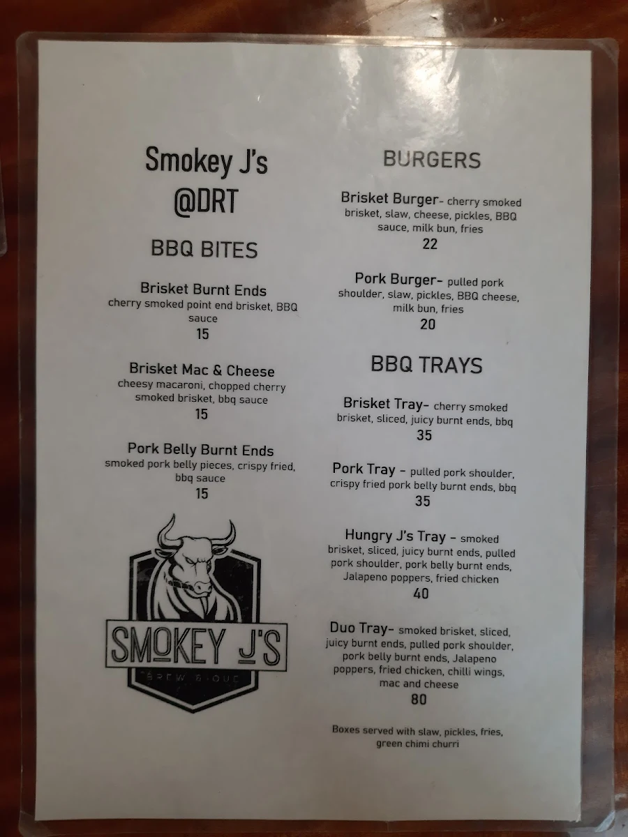 Menu, Darwin River Tavern