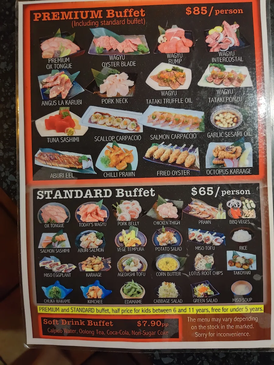 Menu, Nonbei Sake Bar & BBQ