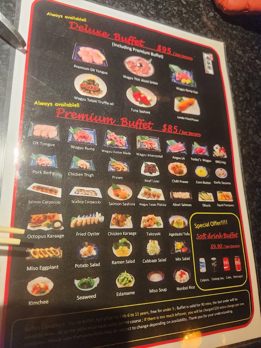 Menu, Nonbei Sake Bar & BBQ