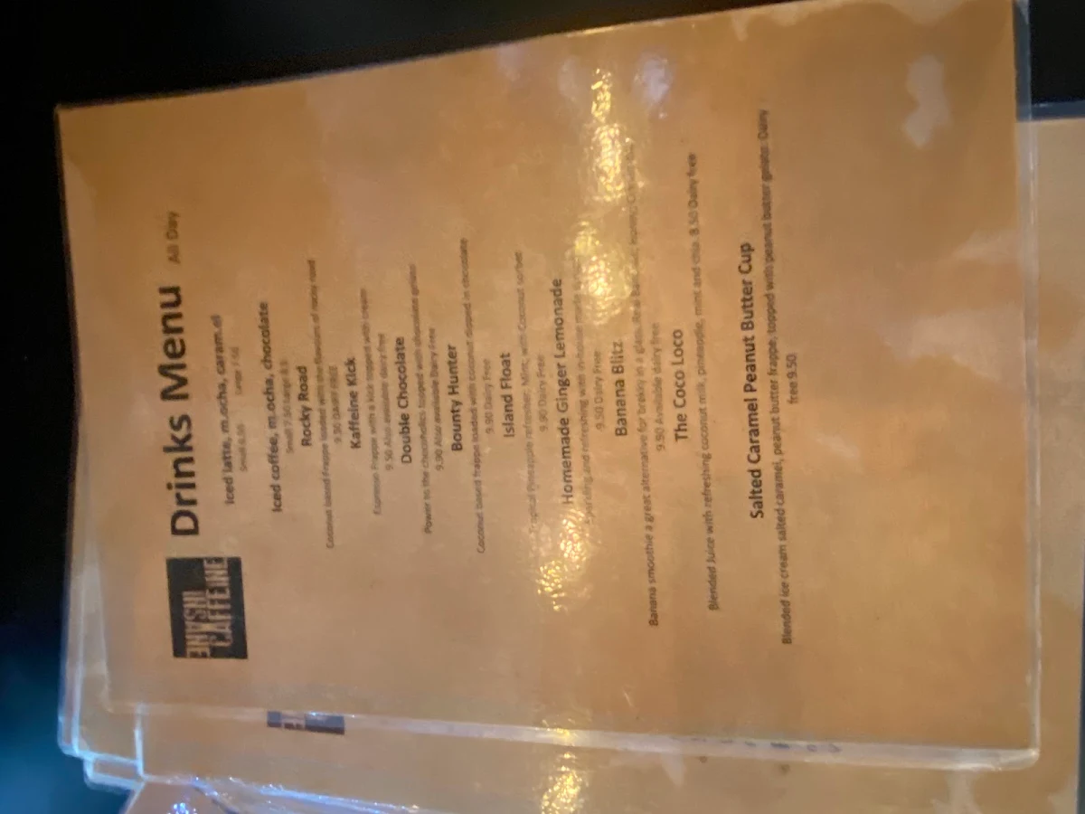 Menu, Insane Caffeine
