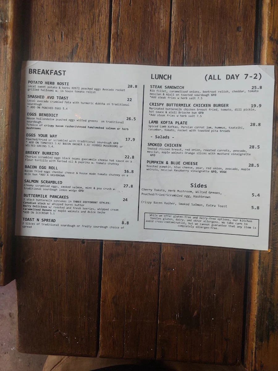 Menu, Insane Caffeine