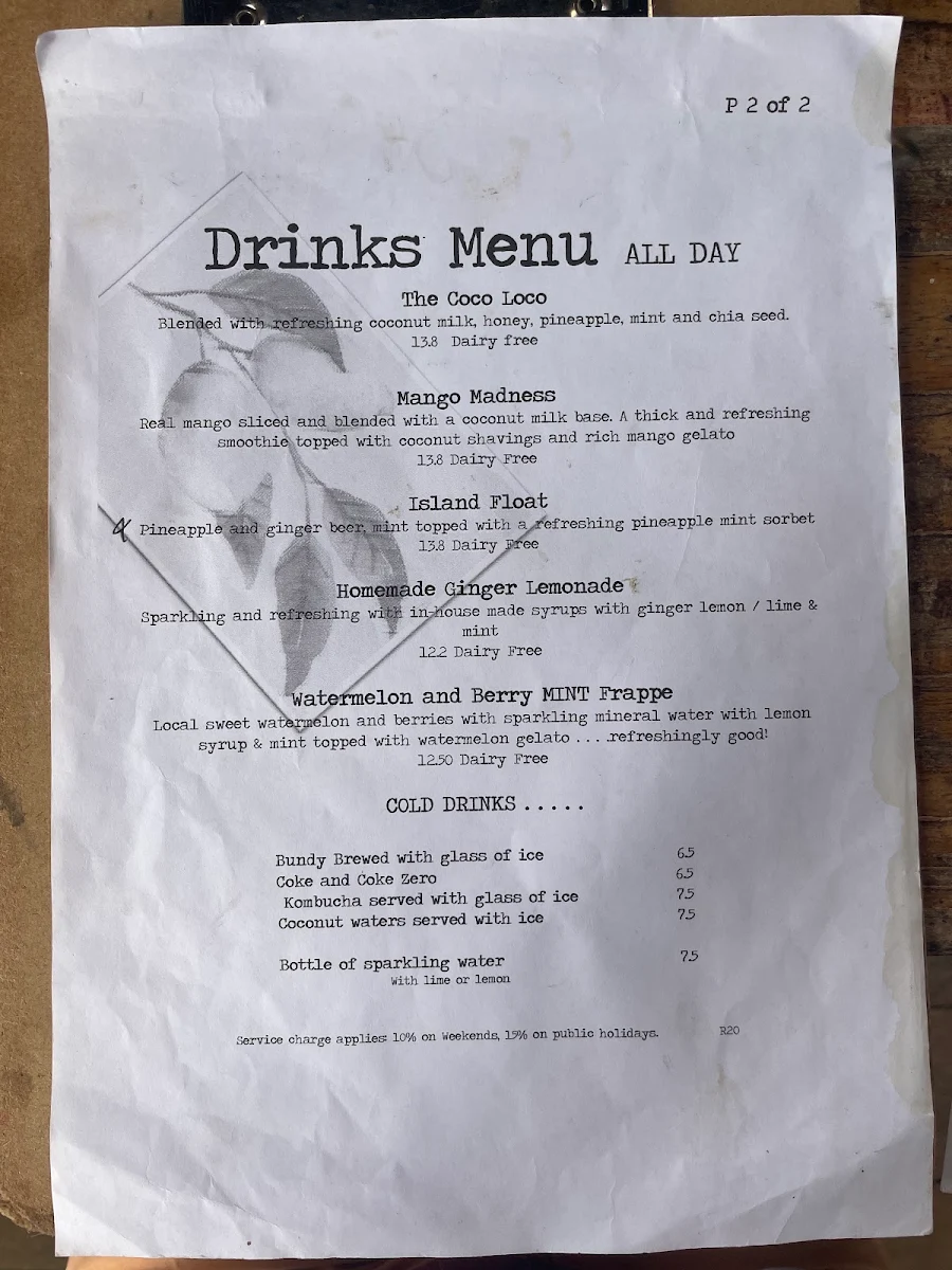 Menu, Insane Caffeine
