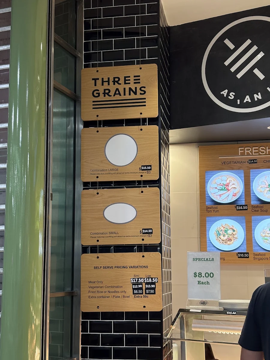 Menu, Three Grains