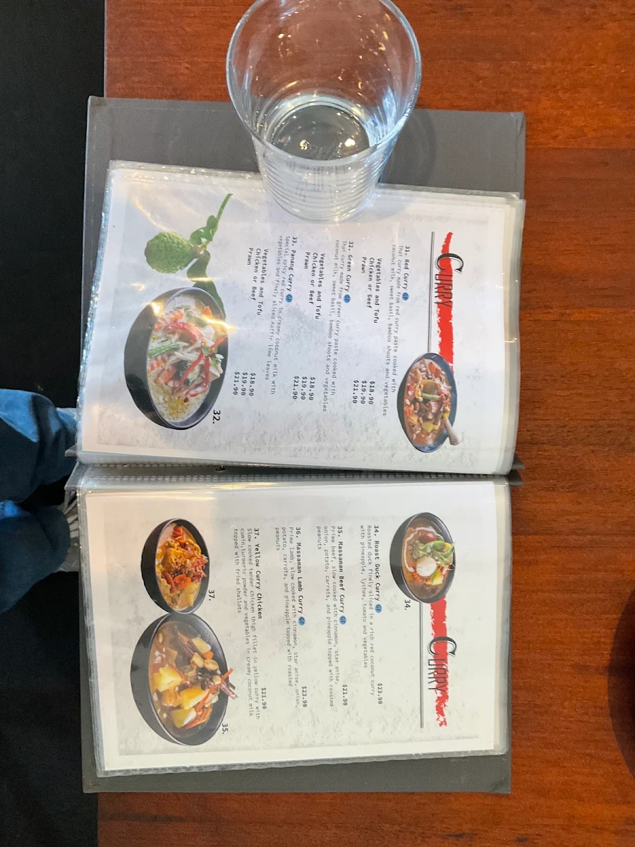 Menu, Sassy Thai Ringwood