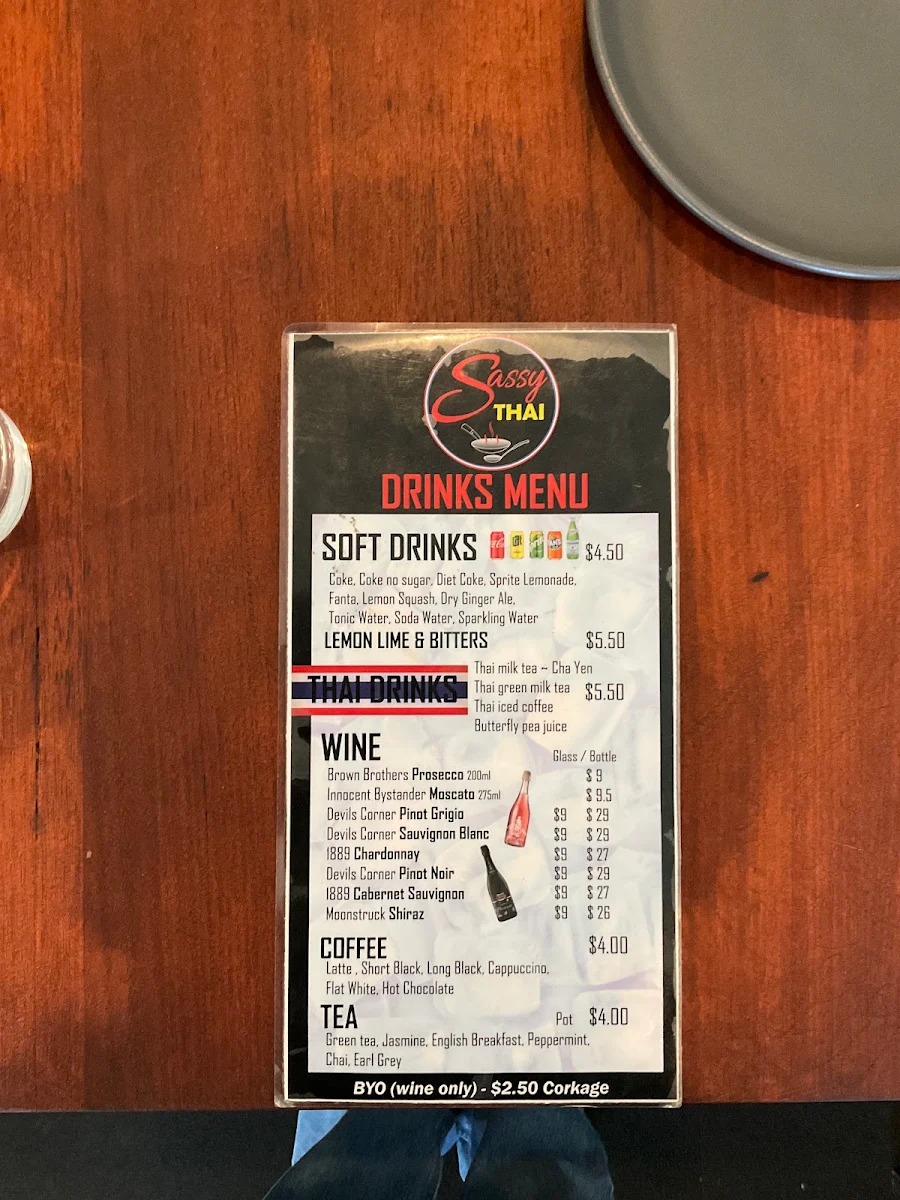 Menu, Sassy Thai Ringwood