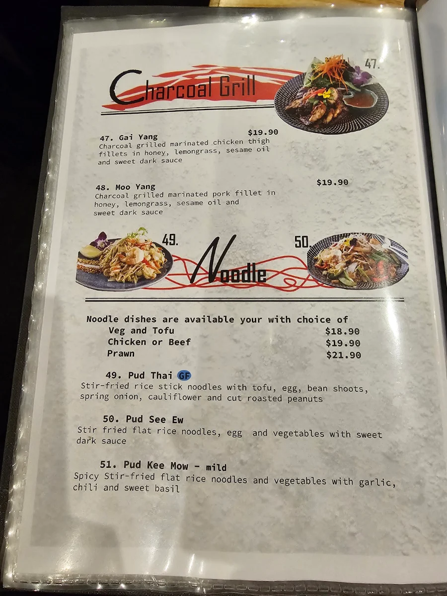 Menu, Sassy Thai Ringwood