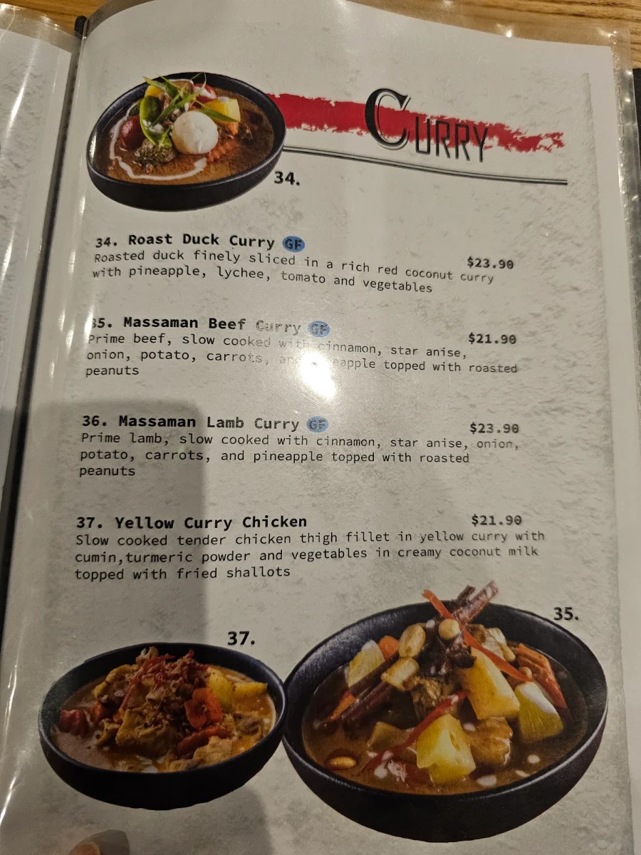 Menu, Sassy Thai Ringwood