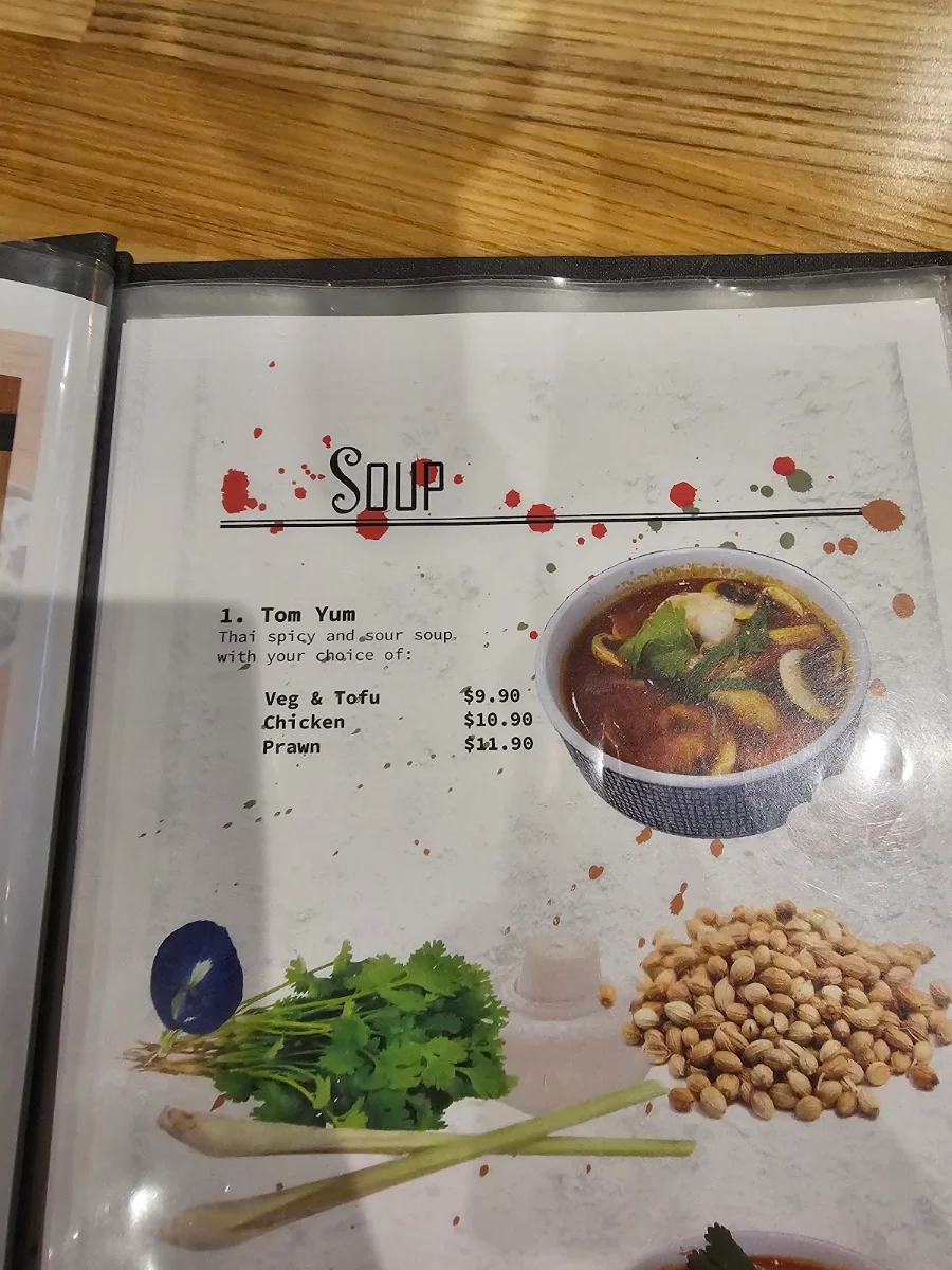 Menu, Sassy Thai Ringwood