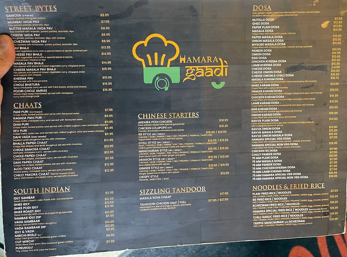 Menu, Hamara Gaadi Kellyville | Indian Restaurant