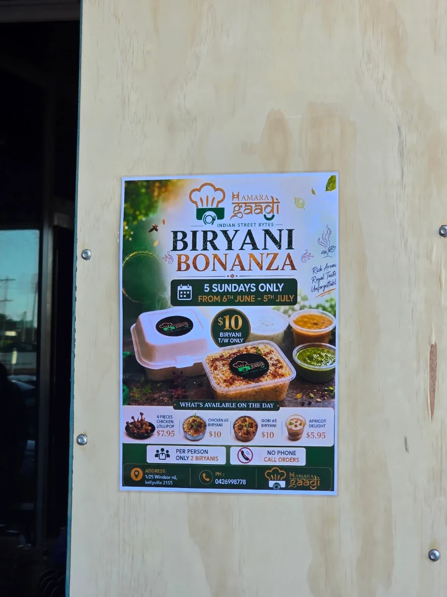 Menu, Hamara Gaadi Kellyville | Indian Restaurant