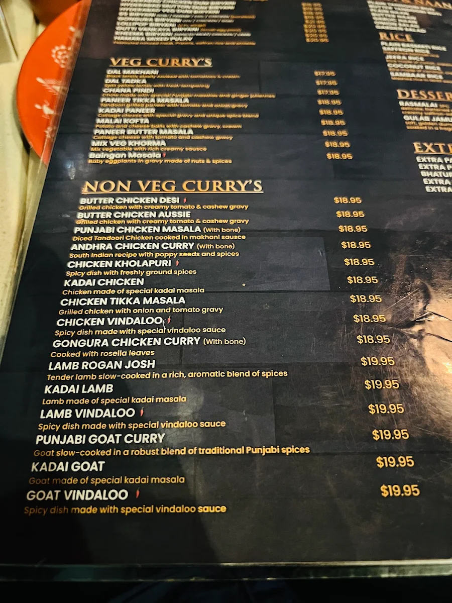 Menu, Hamara Gaadi Kellyville | Indian Restaurant