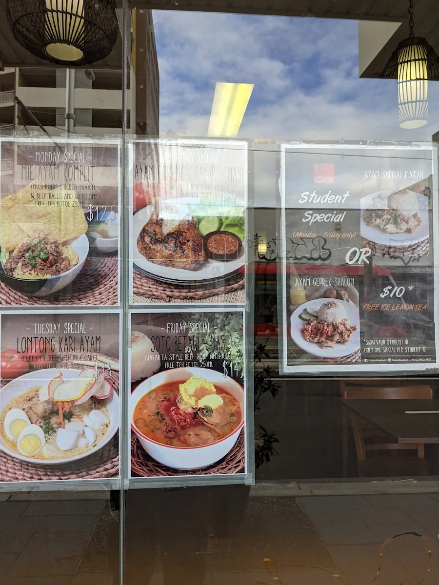 Menu, Shalom Kingsford