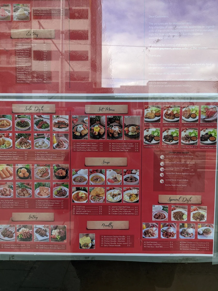 Menu, Shalom Kingsford