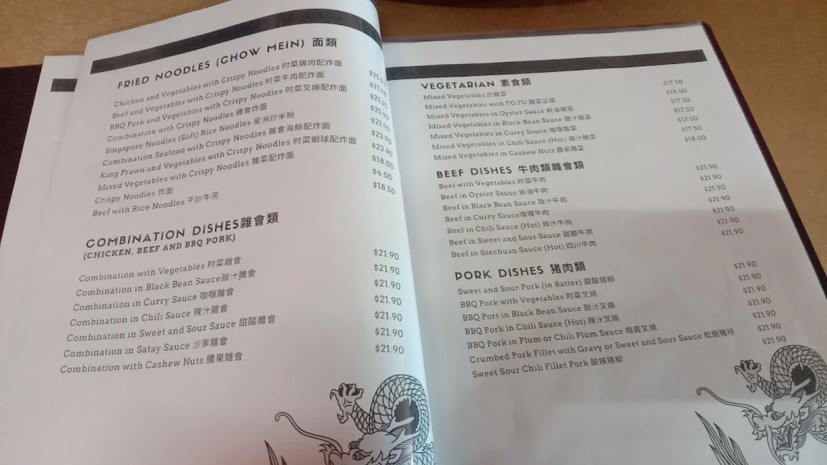 Menu, King City