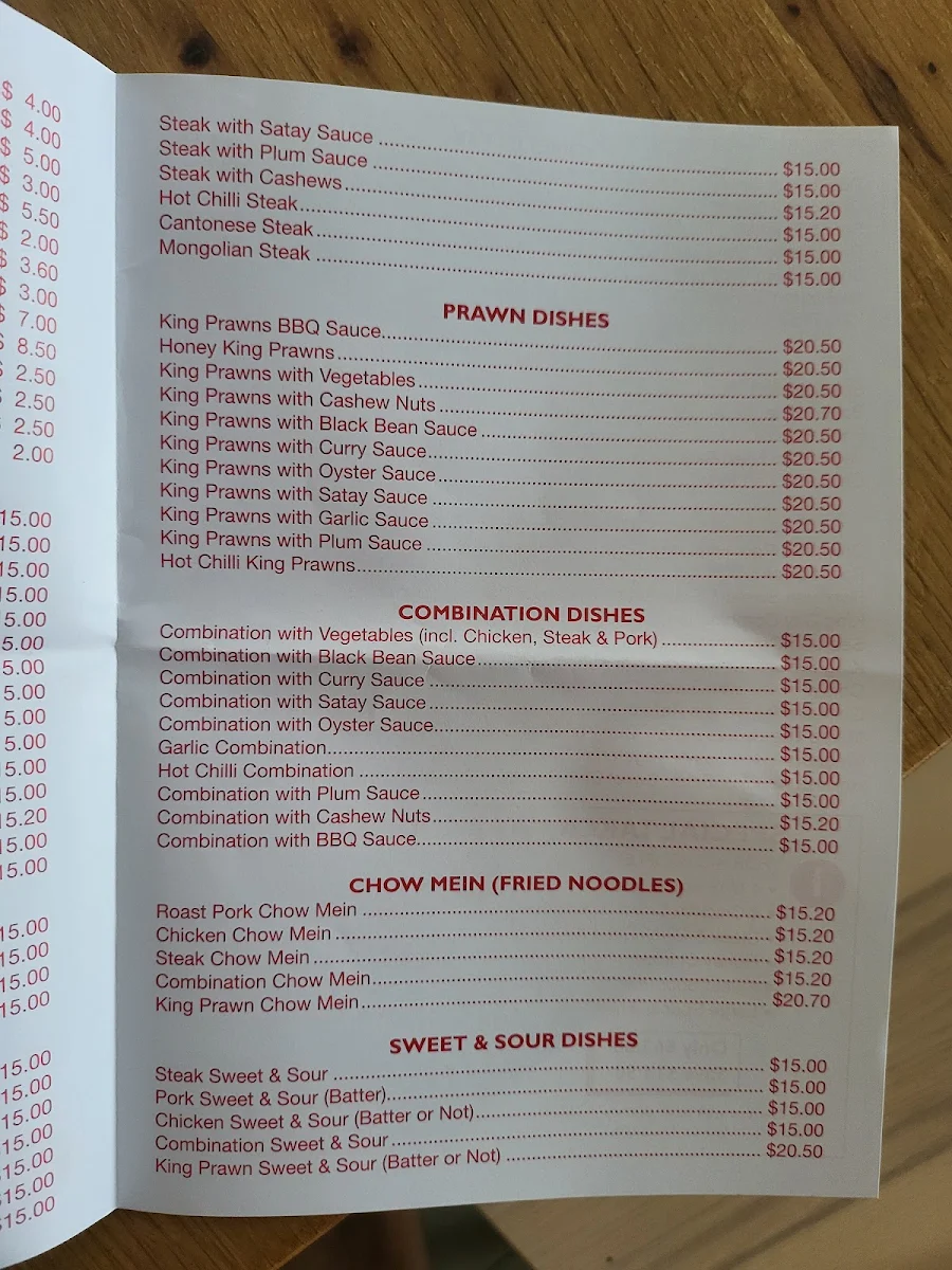 Menu, King City