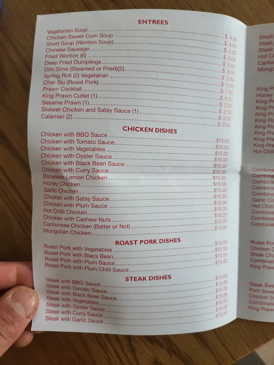 Menu, King City
