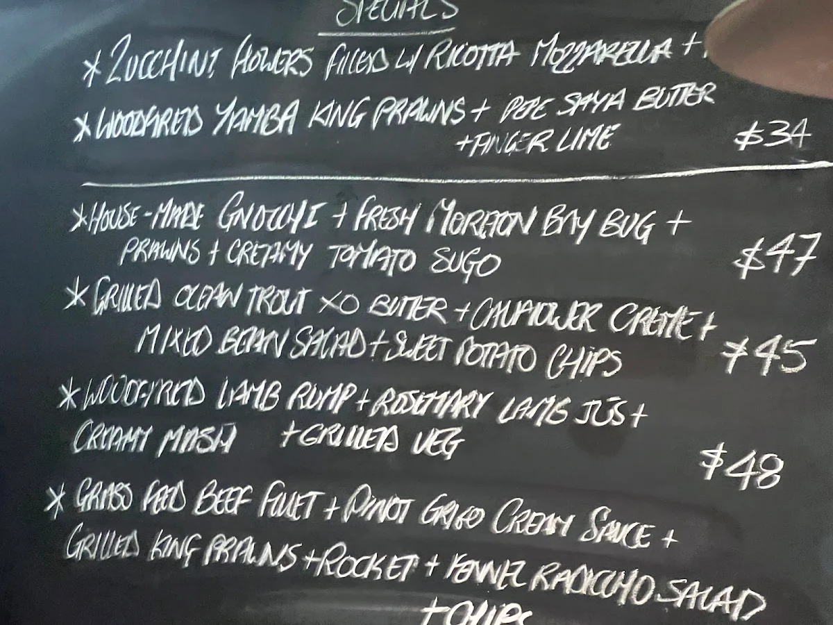 Menu, Cafe Rialto