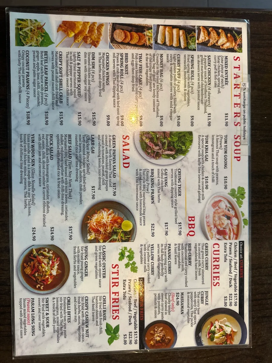 Menu, Thai Chilli Bites