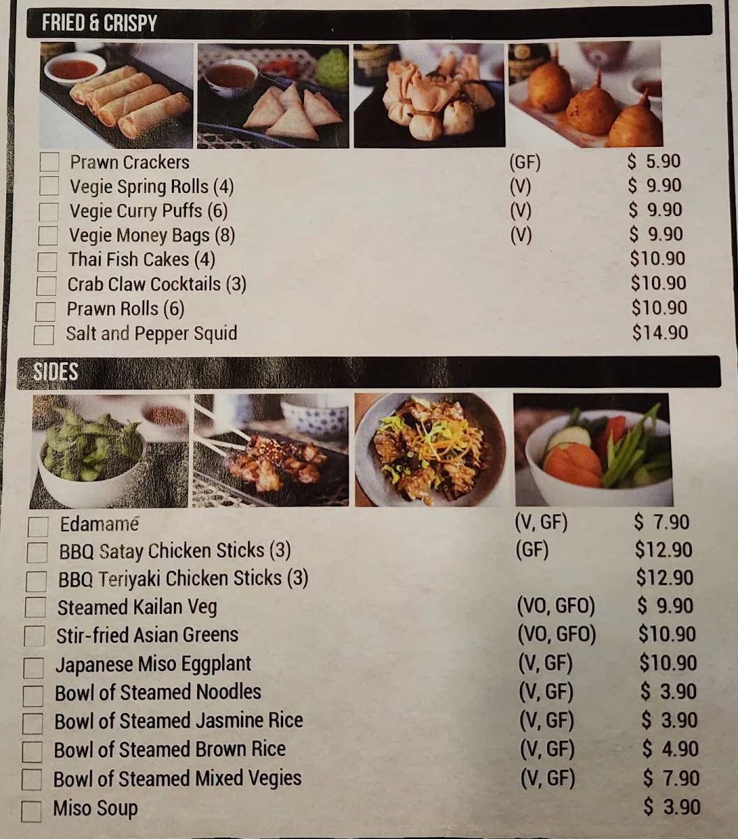 Menu, Wockbar Dee Why