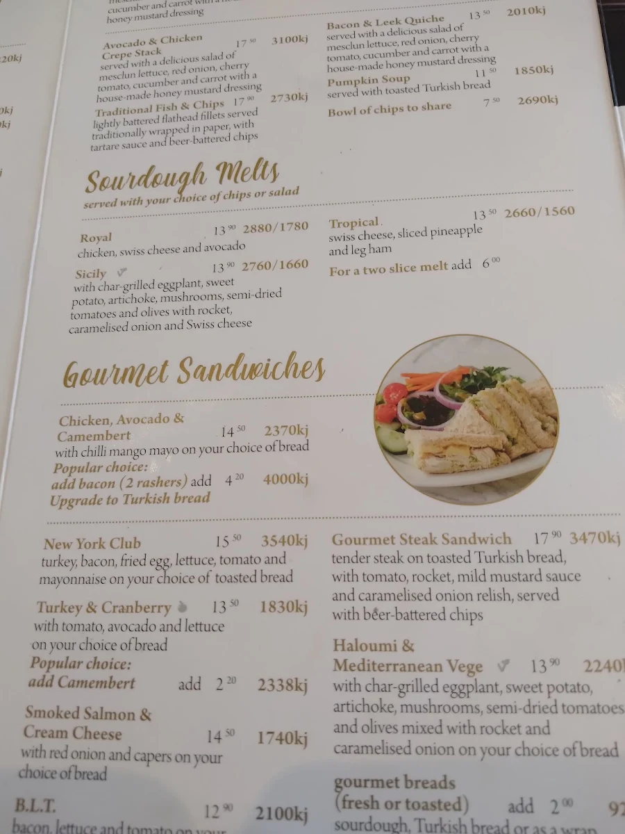 Menu, Shingle Inn Hyperdome