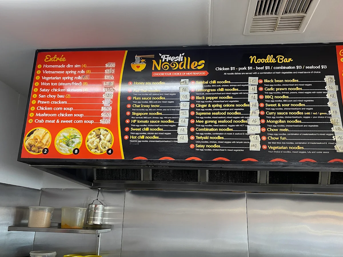 Menu, Melton Fresh Noodle