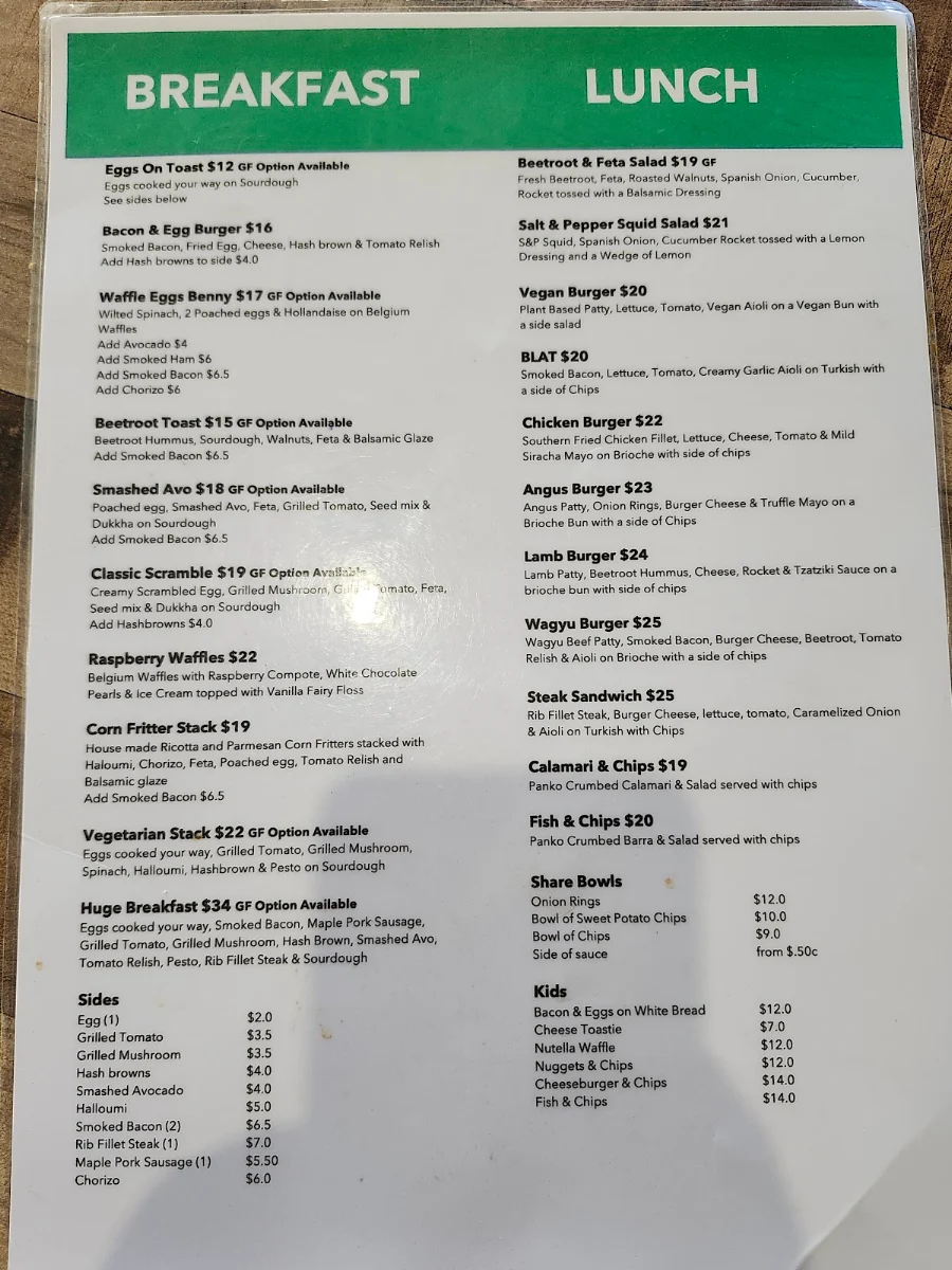 Menu, Sticks & Stones Espresso