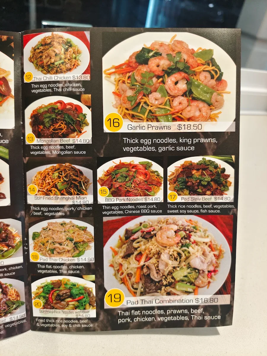 Menu, Noodle Paradise