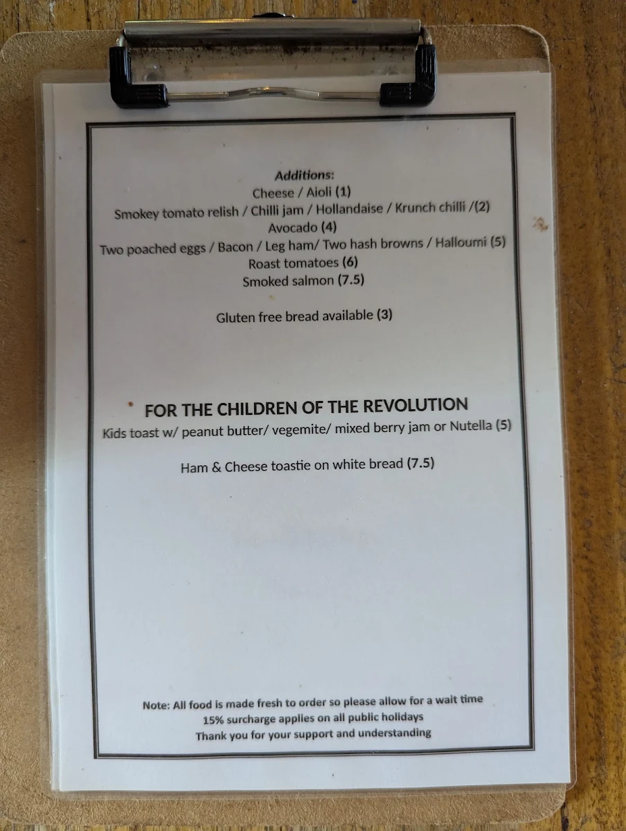 Menu, Revolution at Como