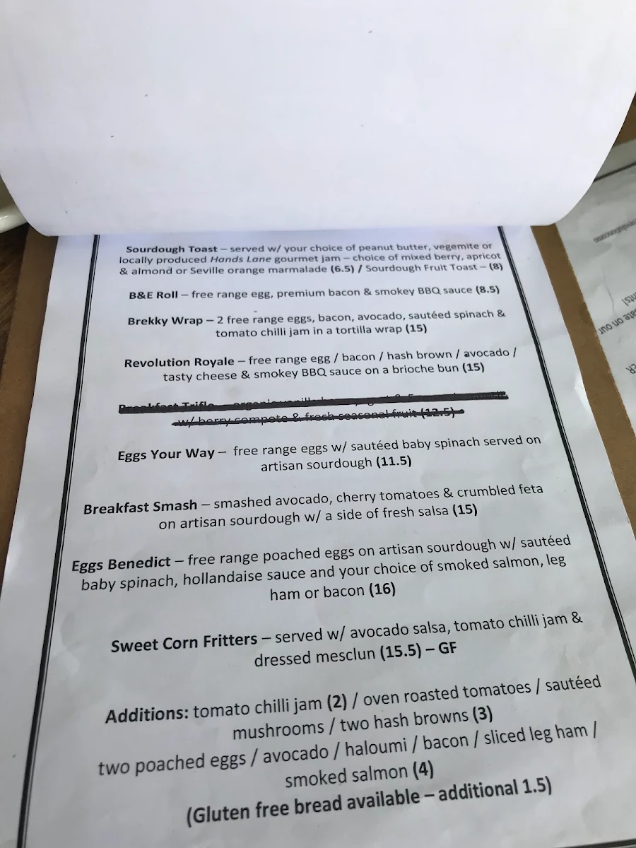 Menu, Revolution at Como