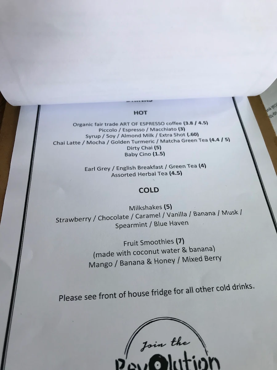 Menu, Revolution at Como