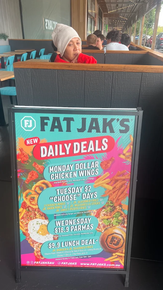 Menu, FAT JAK'S / GET CLUCK'D CASEY CENTRAL