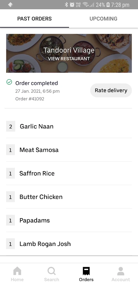 Menu, Tandoori Village