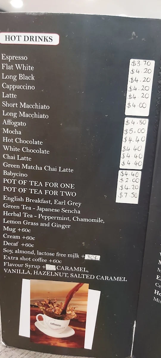 Menu, Caffissimo