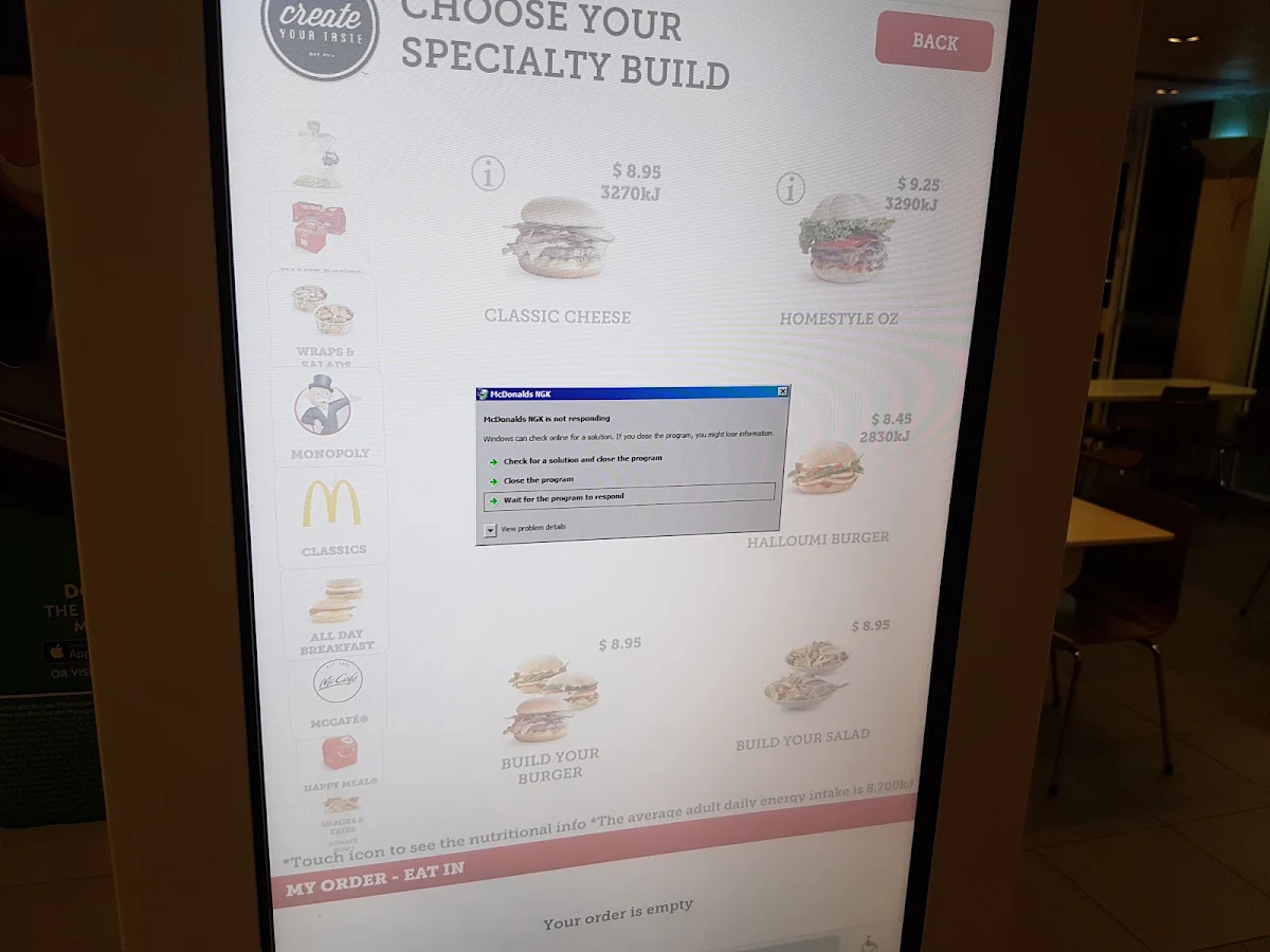 Menu, McDonald's Emu Plains