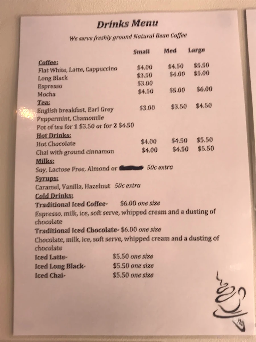 Menu, Sundaes @ The Pier