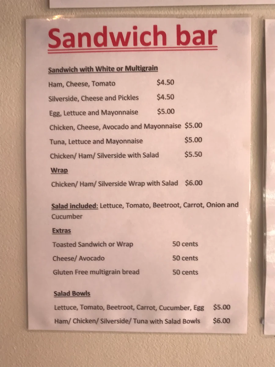 Menu, Sundaes @ The Pier