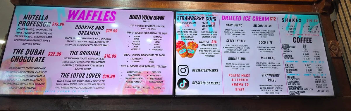 Menu, Desserts by Merks