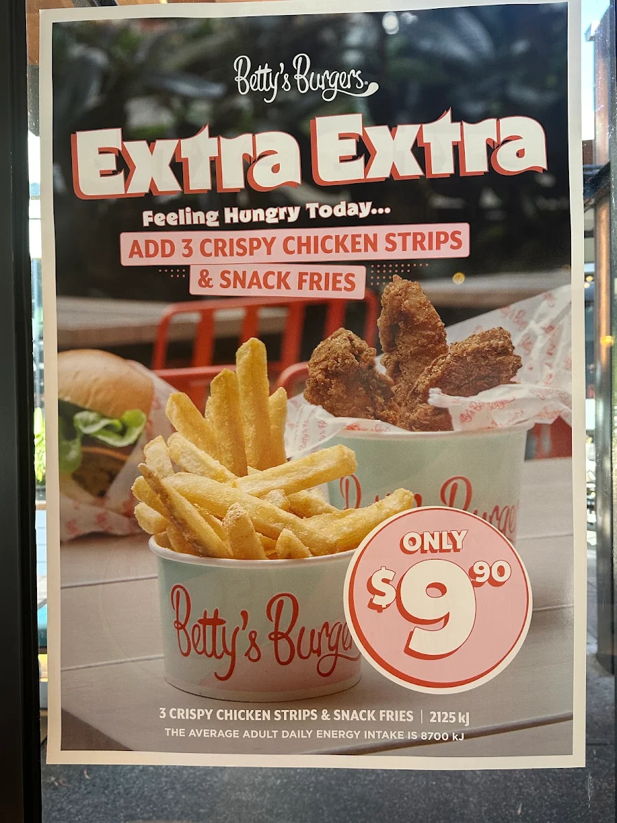 Menu, Betty's Burgers