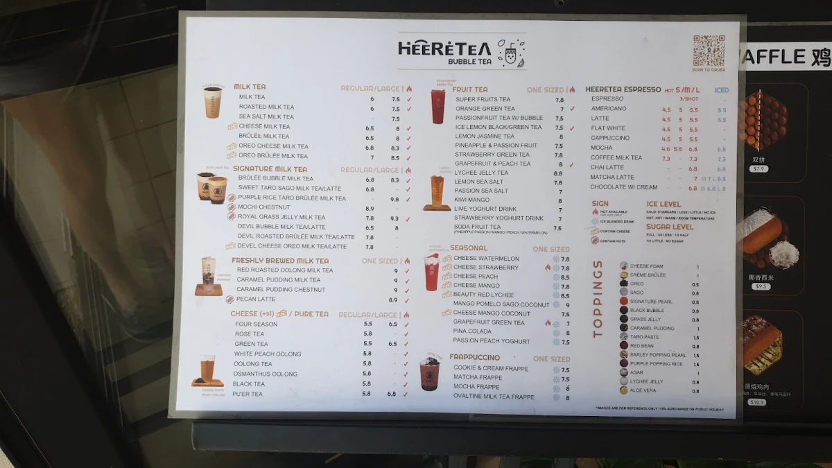 Menu, HEERETEA
