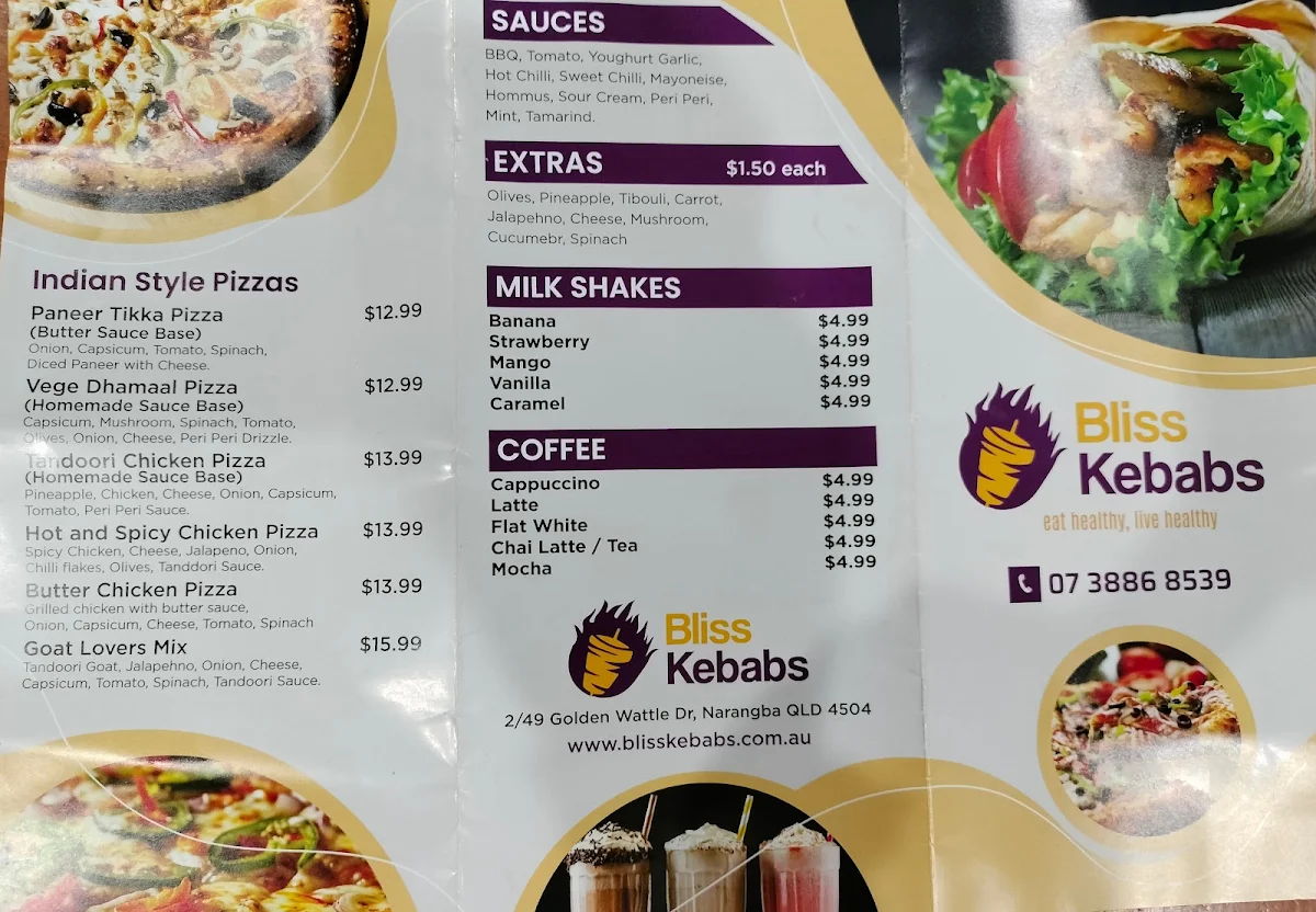Menu, Bombay Bliss Narangba