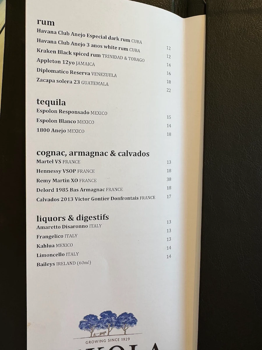 Menu, Woodcutters Restaurant