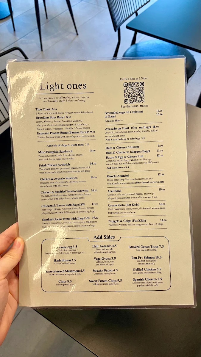 Menu, PLATE CAFE