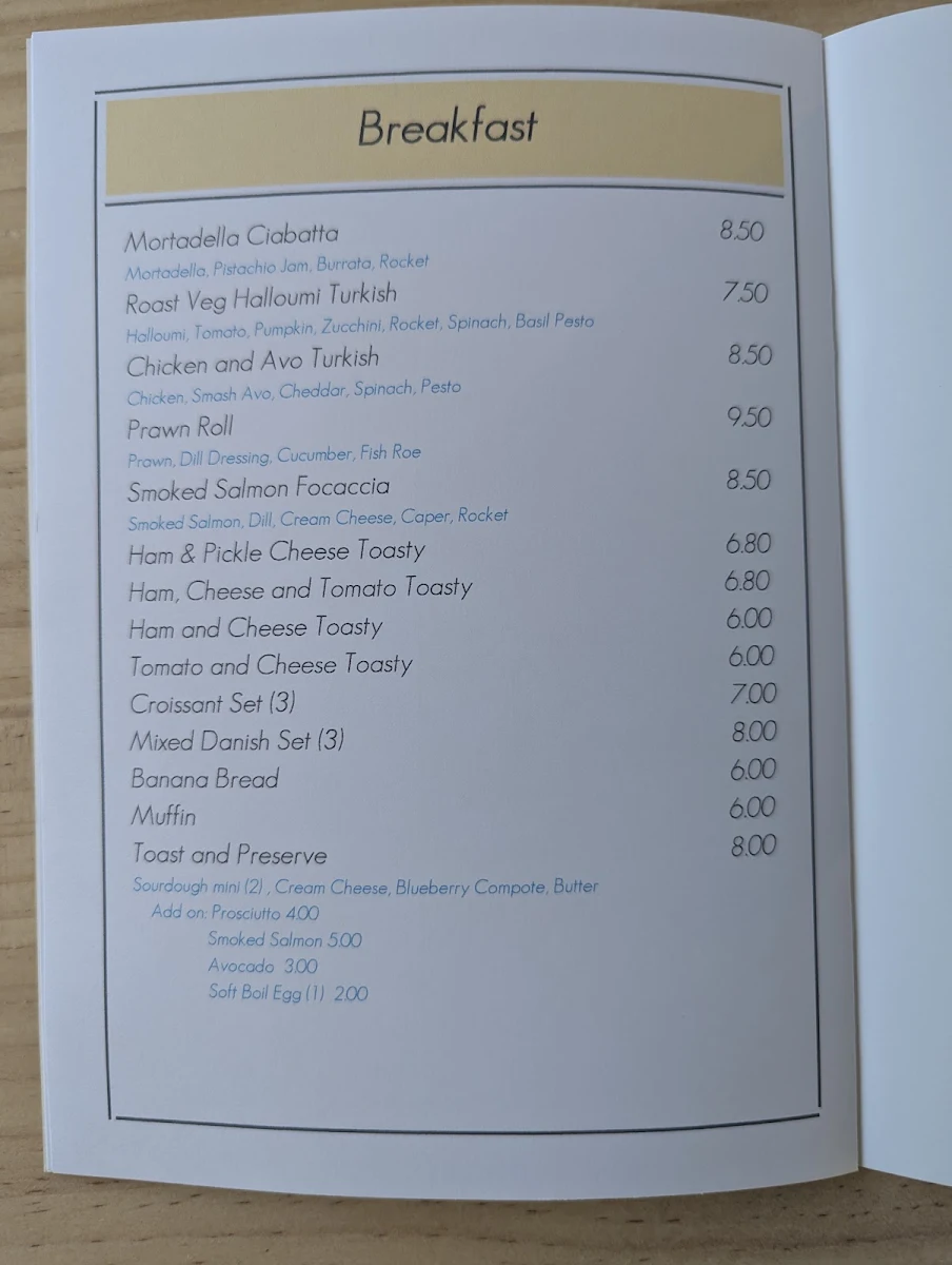 Menu, Brew & Basket Rivervale Cafe