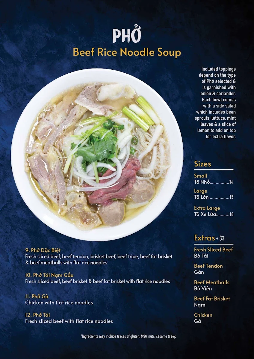 Menu, Song Huong